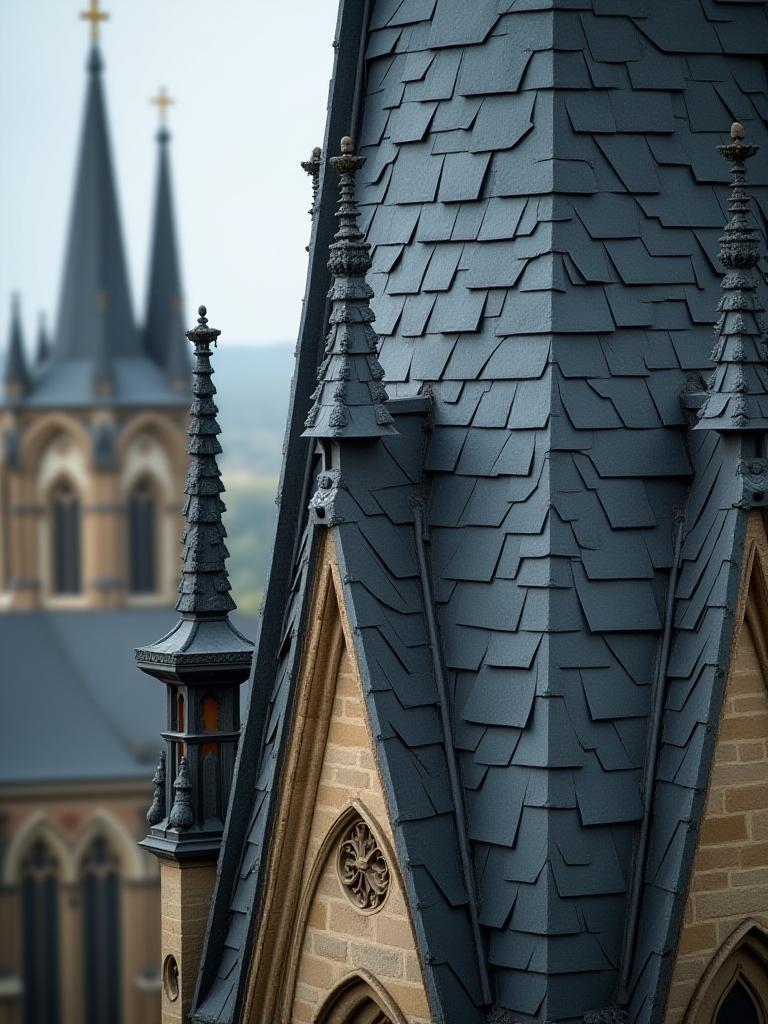 Cathedral spire slate repair